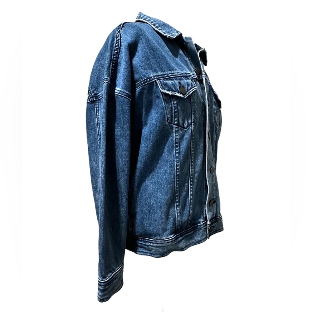DENIM STATEMENT For The Republic Dark Blue Jacket with Text Detail Peace medium - Picture 8 of 15